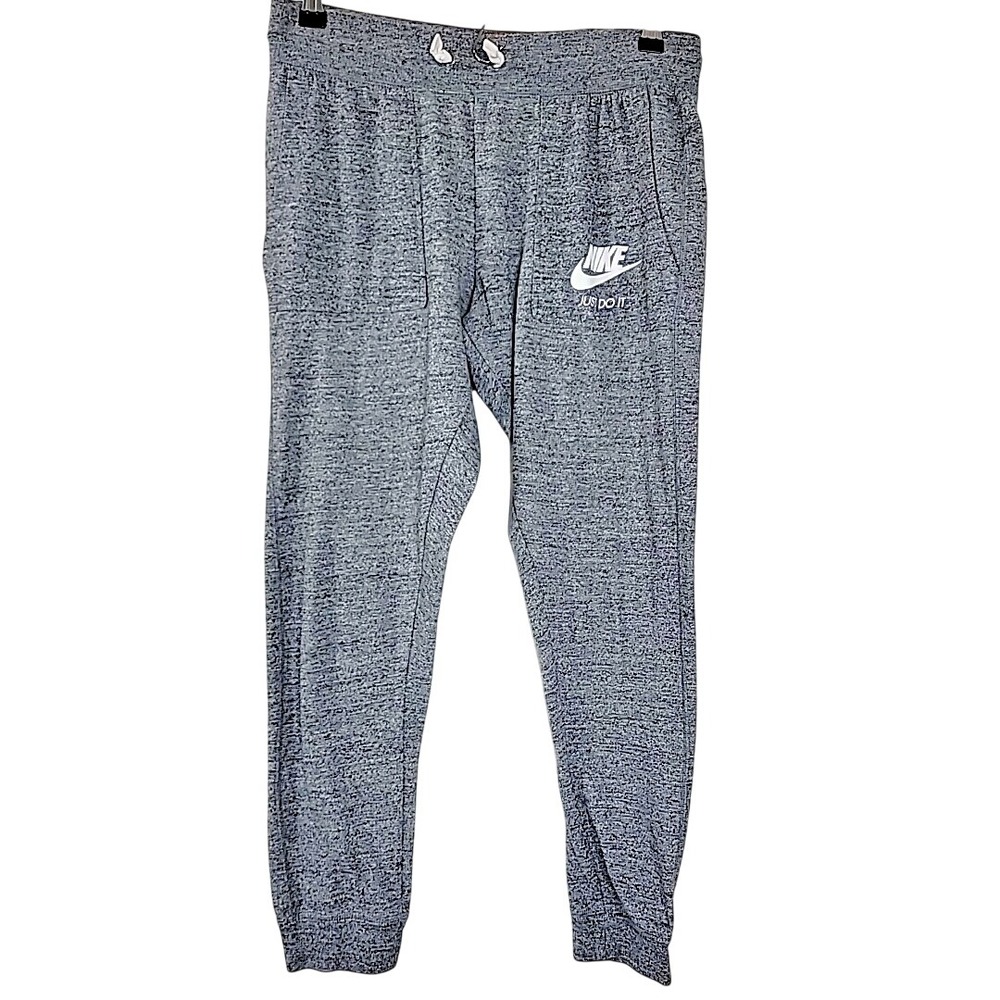 Nike Gray Joggers Sweatpants Small Soft Fleece‎ Tapered Cuffed Logo Pants